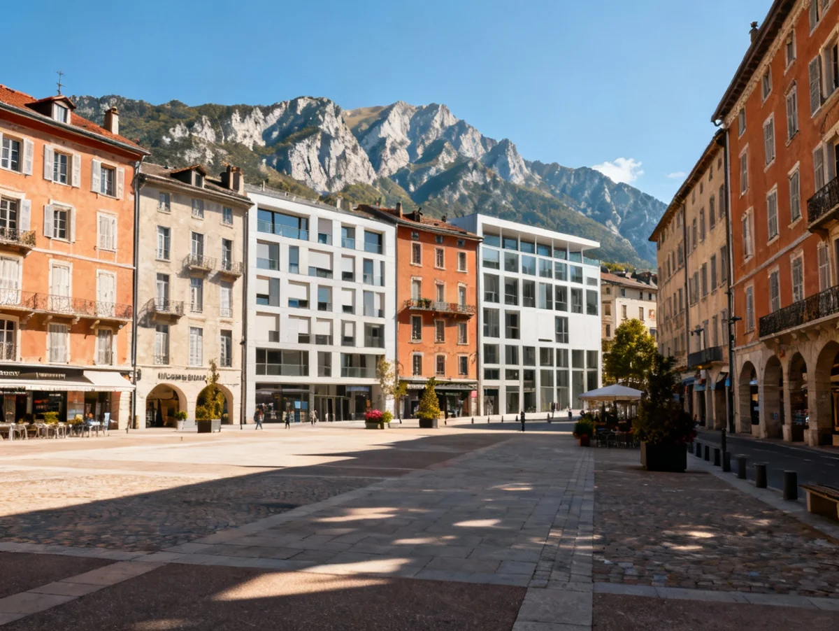 Centre-ville de Gap, départ vers Grenoble